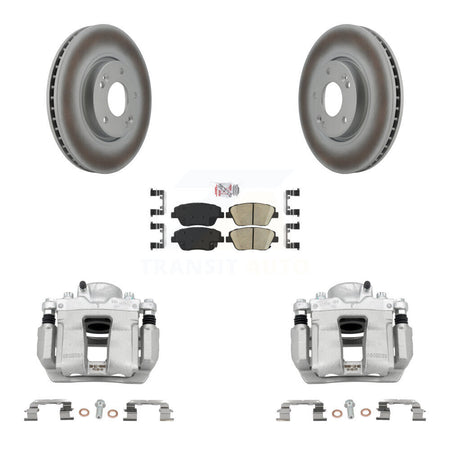 Front Disc Brake Caliper Coated Rotors And Ceramic Pad Kit For Hyundai Sonata Kia Optima KCG-100486N