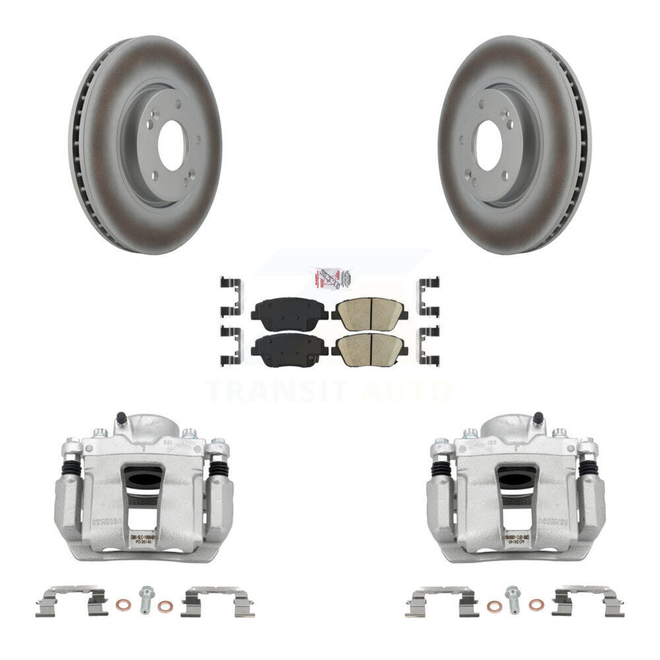 Front Disc Brake Caliper Coated Rotors And Ceramic Pad Kit For Hyundai Sonata Kia Optima KCG-100486N