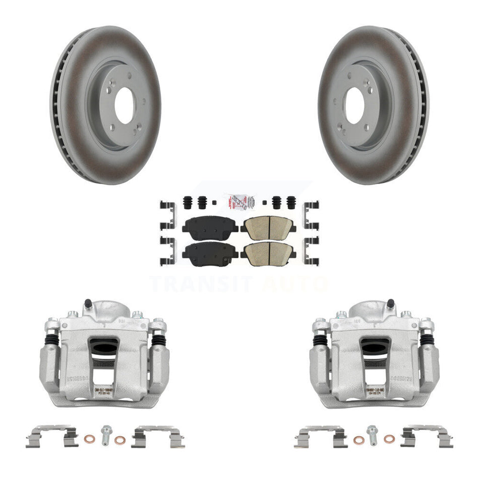Front Disc Brake Caliper Coated Rotors And Ceramic Pad Kit For Hyundai Sonata Kia Optima KCG-100487N