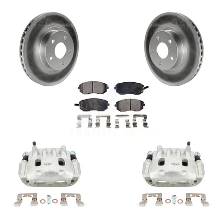 Front Disc Brake Caliper Coated Rotors And Semi-Metallic Pads Kit For Subaru Legacy KCG-100488P