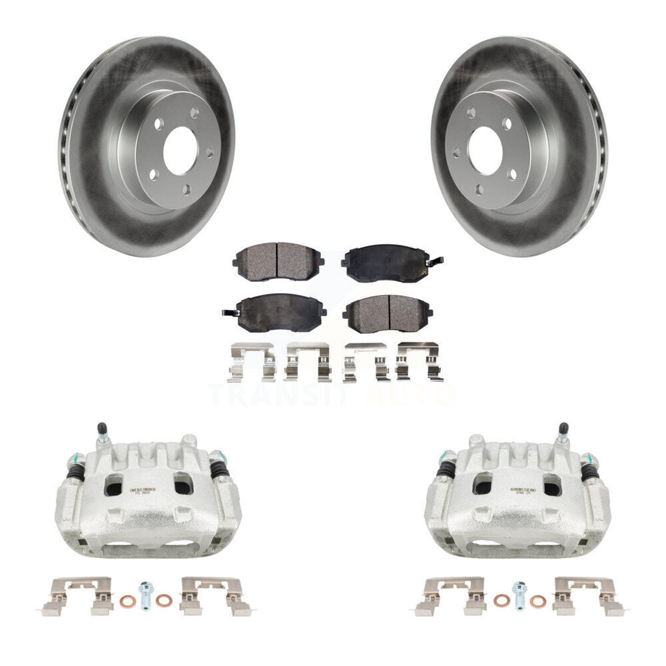 Front Disc Brake Caliper Coated Rotors And Semi-Metallic Pads Kit For Subaru Legacy KCG-100488P