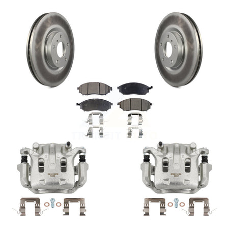 Front Brake Caliper Coat Rotors Ceramic Pad Kit For INFINITI Nissan Murano G37 EX35 370Z KCG-100488T