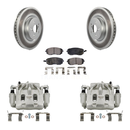 Front Disc Brake Caliper Coated Rotors And Semi-Metallic Pads Kit For Subaru Legacy KCG-100489P