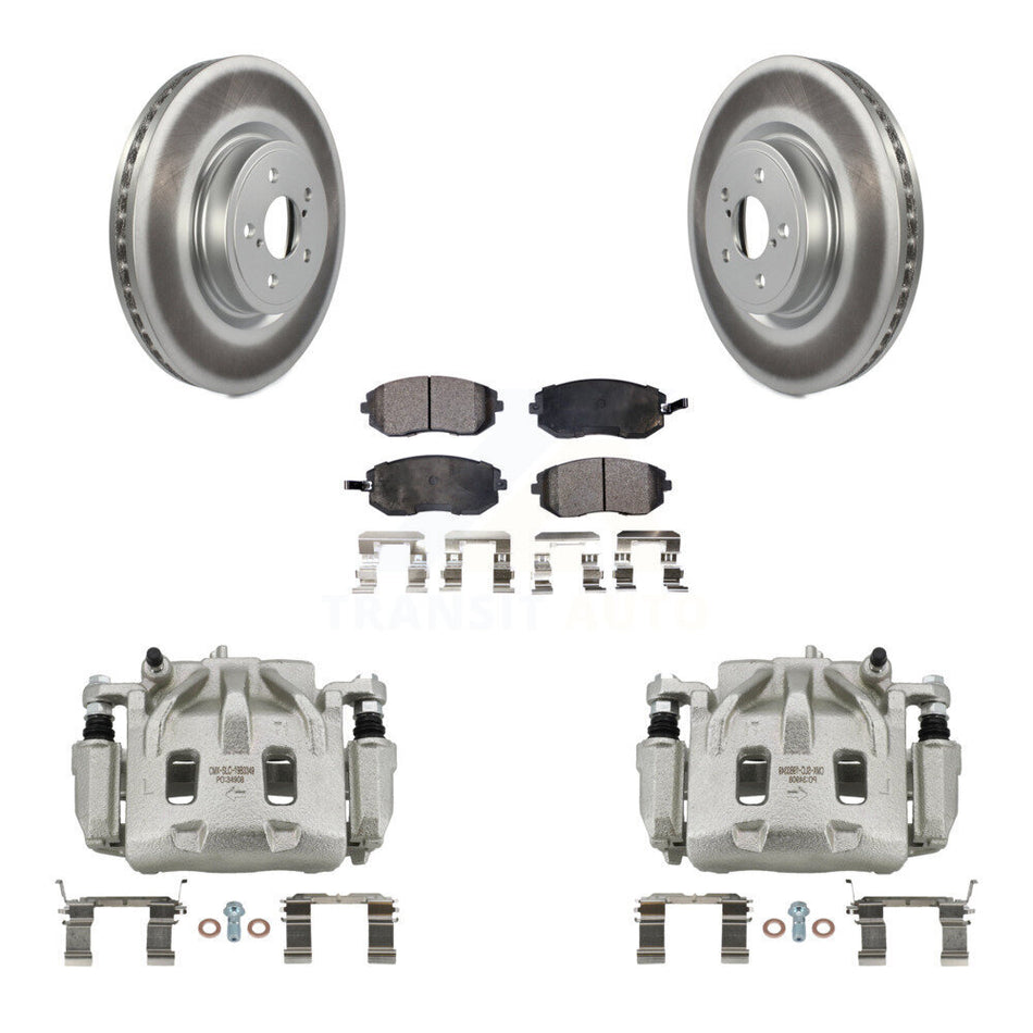 Front Disc Brake Caliper Coated Rotors And Semi-Metallic Pads Kit For Subaru Legacy KCG-100489P