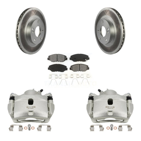 Front Brake Caliper Coat Rotors & Semi-Metallic Pad Kit For Honda Civic Accord Fit Acura KCG-100489S