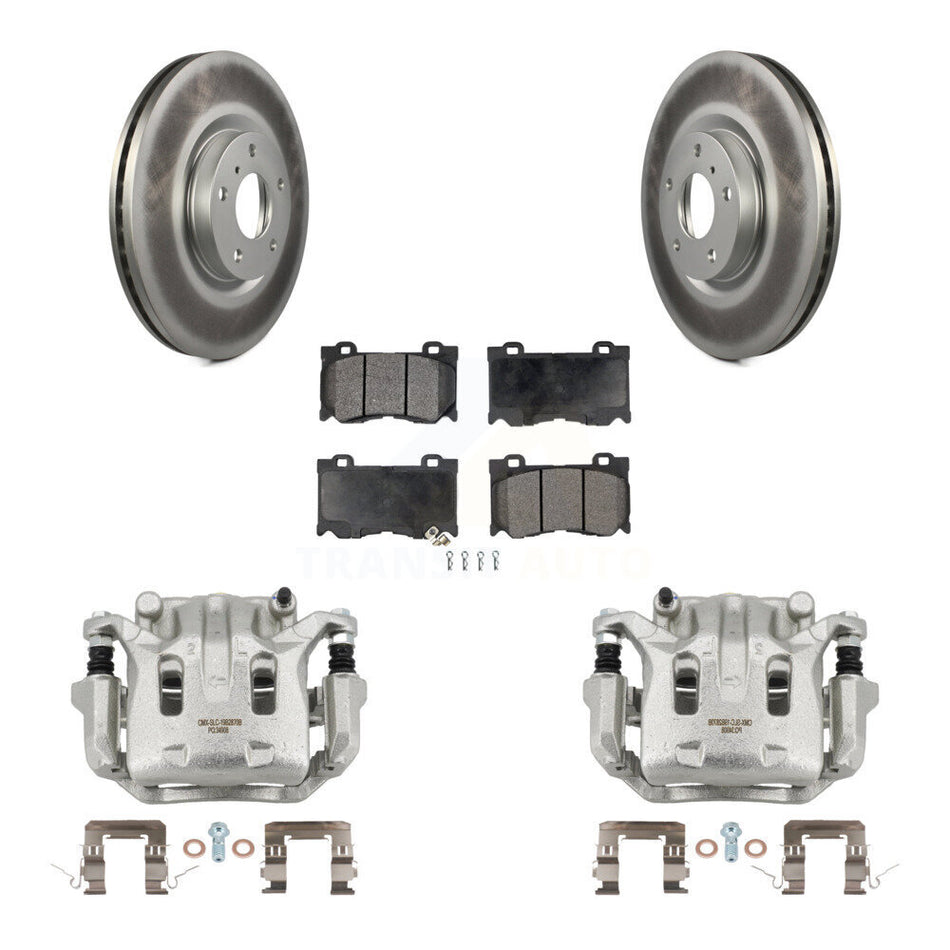 Front Brake Caliper Coat Rotor Ceramic Pad Kit For 09-13 INFINITI G37 With Brembo Brakes KCG-100491T