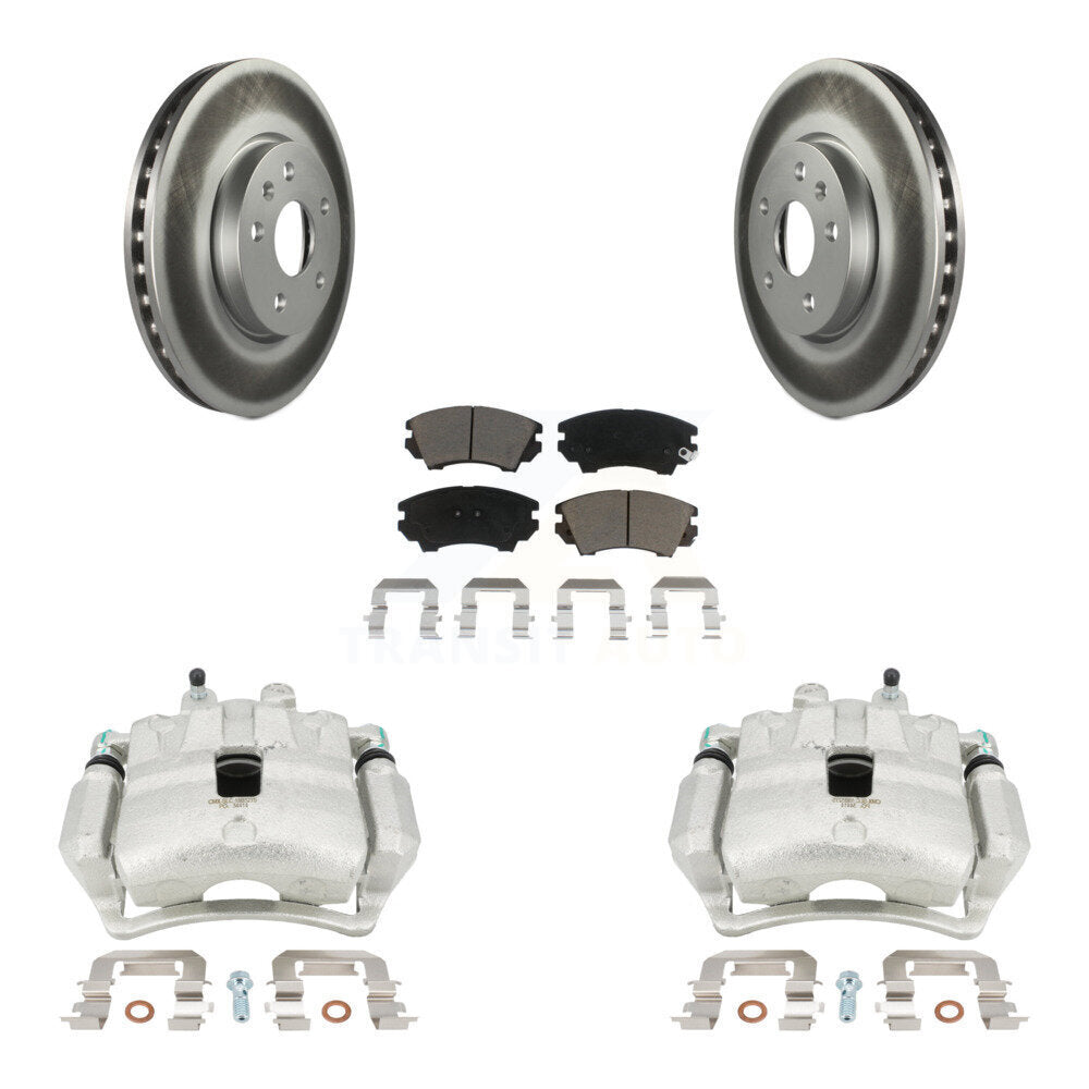 Front Disc Brake Caliper Coat Rotor Ceramic Pad Kit For Chevrolet Camaro LT LS with 3.6L KCG-100493C