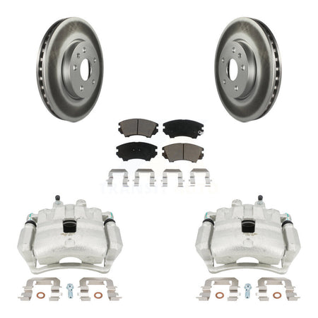 Front Disc Brake Caliper Coat Rotor Ceramic Pad Kit For Chevrolet Camaro LT LS with 3.6L KCG-100493C