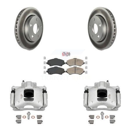 Front Disc Brake Caliper Coated Rotors And Ceramic Pads Kit For Jeep Wrangler KCG-100493N