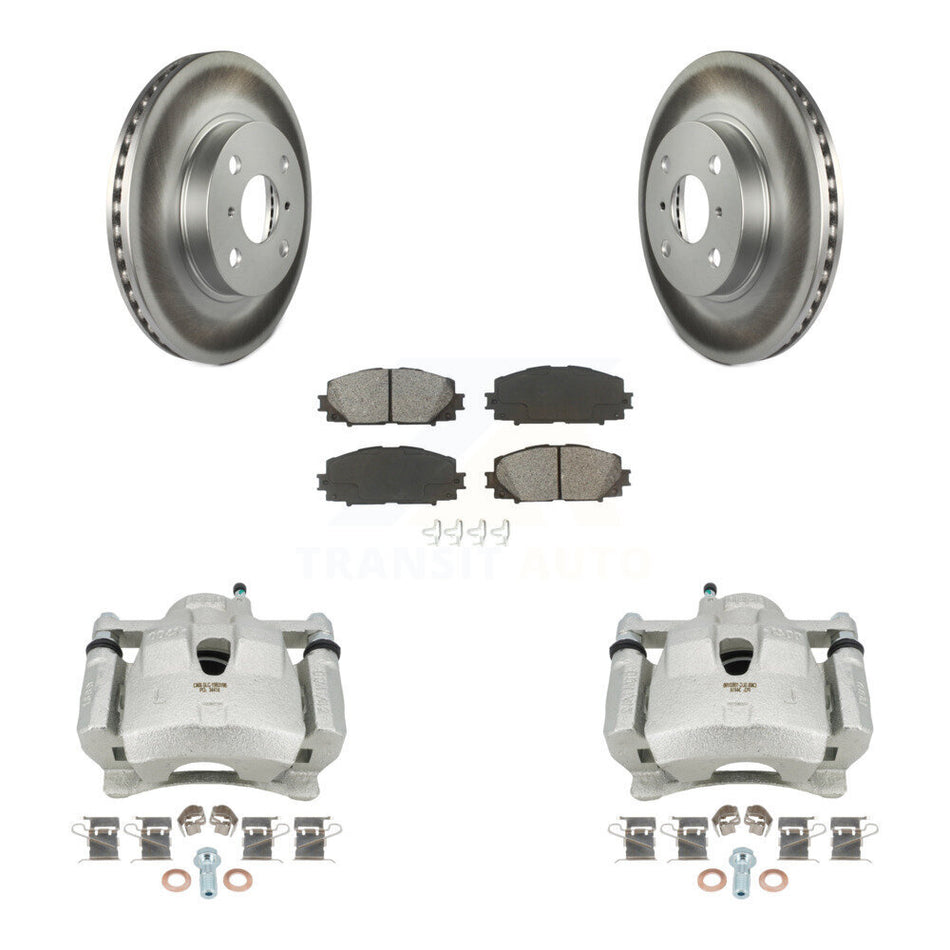 Front Disc Brake Caliper Coated Rotors And Semi-Metallic Pads Kit For Toyota Yaris KCG-100493S