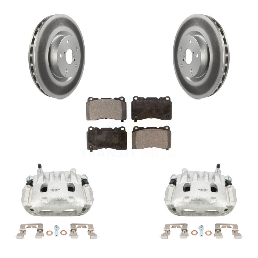 Front Disc Brake Caliper Coated Rotors And Ceramic Pads Kit For Subaru Impreza WRX KCG-100493T