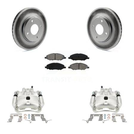 Front Brake Caliper Coat Rotor & Semi-Metallic Pad Kit For 2008 Nissan Versa 4-Wheel ABS KCG-100494S
