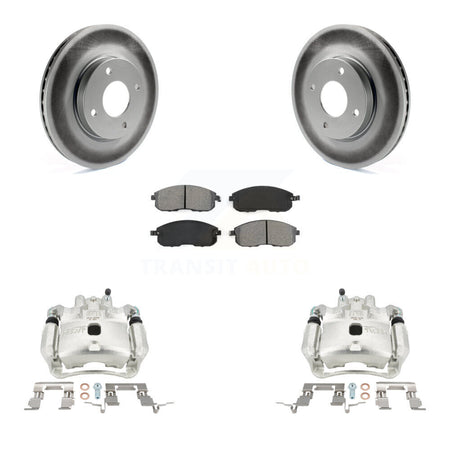Front Disc Brake Caliper Coated Rotors And Semi-Metallic Pads Kit For Nissan Versa Cube KCG-100495S