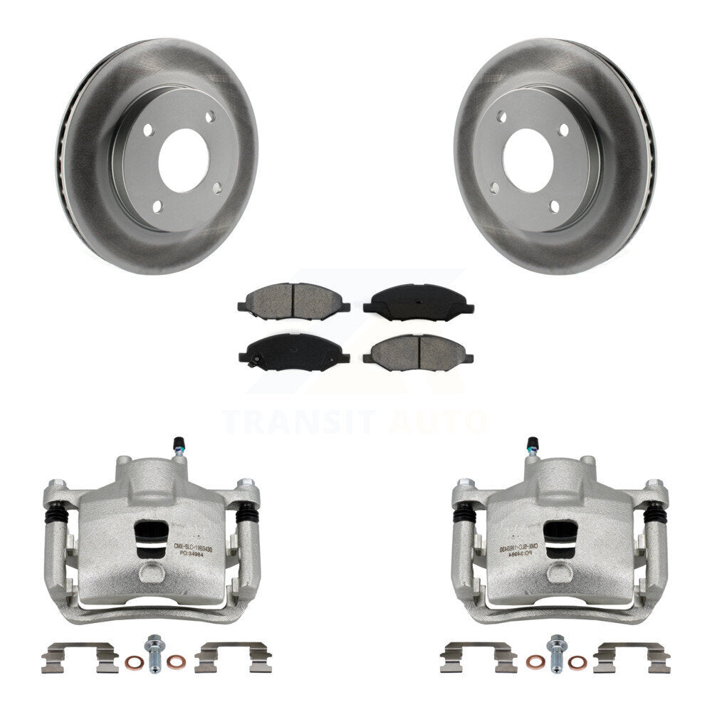 Front Brake Caliper Coat Rotor And Semi-Metallic Pad Kit For 2009-2011 Nissan Versa 1.6L KCG-100496S