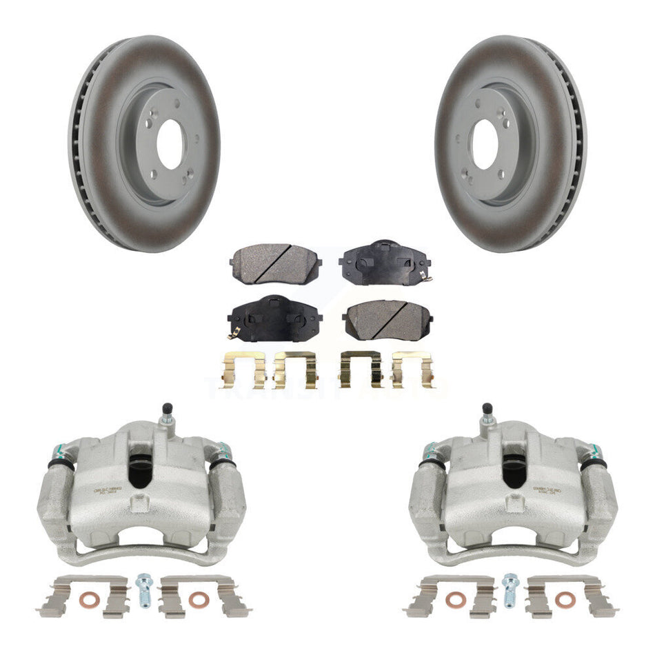 Front Brake Caliper Coat Rotor And Semi-Metallic Pad Kit For Hyundai Tucson Kia Sportage KCG-100497P