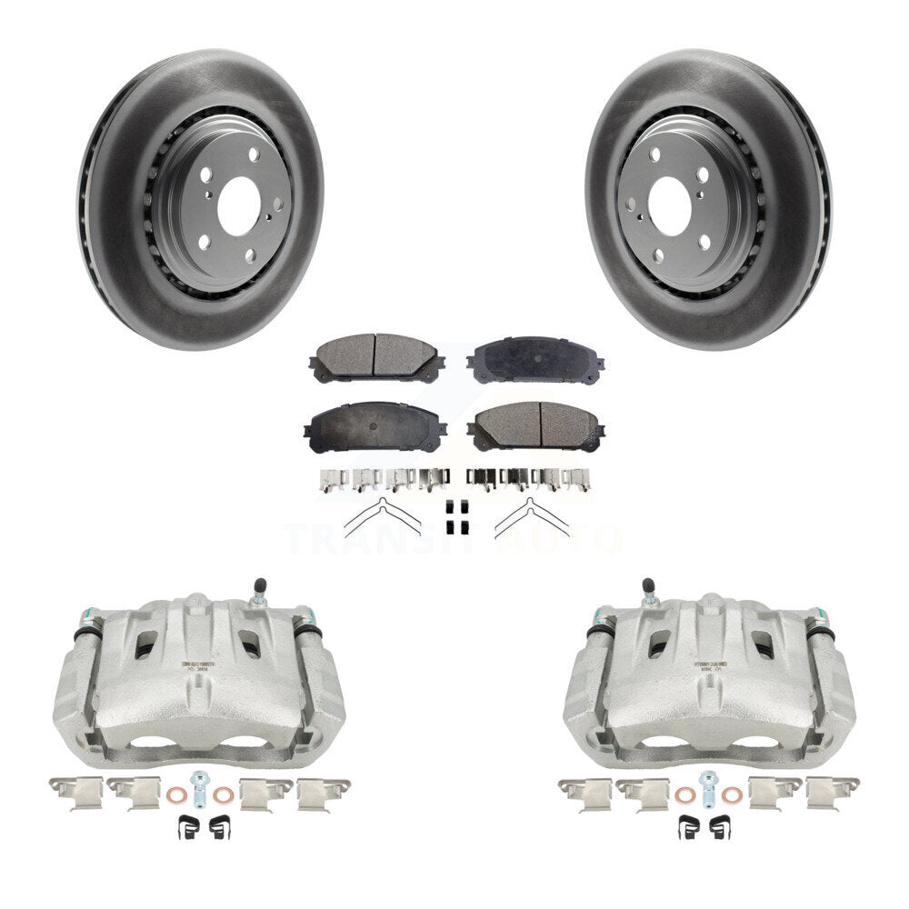 Front Brake Caliper Coat Rotors Semi-Metallic Pad Kit For Toyota Sienna Highlander Lexus KCG-100498P