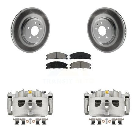 Front Disc Brake Caliper Coat Rotor & Semi-Metallic Pad Kit For 2013 Ford Explorer Sport KCG-100498S