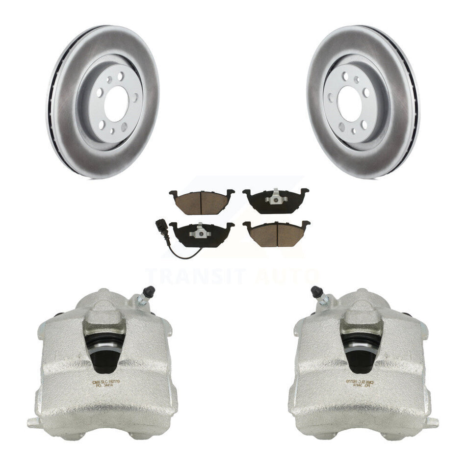 Front Brake Caliper Coat Rotor And Ceramic Pad Kit For Volkswagen Jetta Beetle Golf City KCG-100499C
