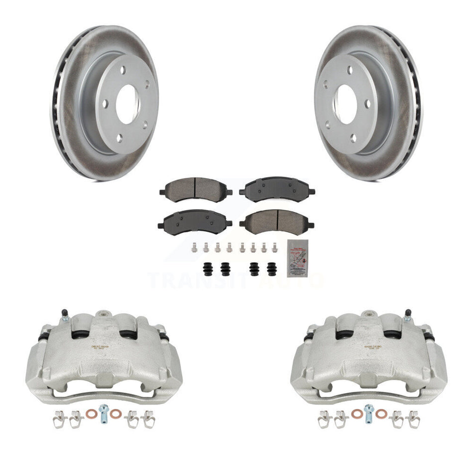 Front Brake Caliper Coat Rotors Semi-Metallic Pad Kit For Dodge Dakota Mitsubishi Raider KCG-100499N