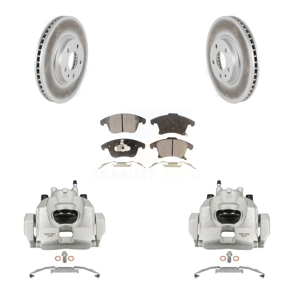 Front Disc Brake Caliper Coated Rotors And Ceramic Pads Kit For Ford Fusion Lincoln MKZ KCG-100499T