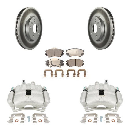 Front Disc Brake Caliper Coat Rotor Ceramic Pad Kit For Chevrolet Camaro LT LS with 3.6L KCG-100500T