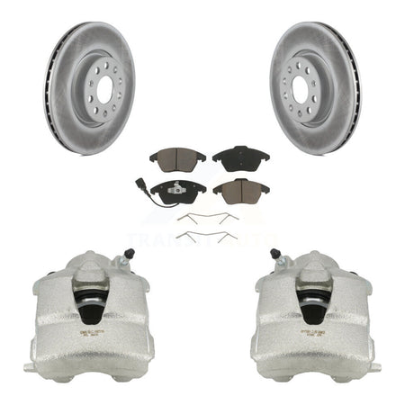 Front Disc Brake Caliper Coated Rotors And Ceramic Pads Kit For Volkswagen Jetta KCG-100501C