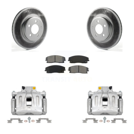 Front Disc Brake Caliper Coat Rotor Semi-Metallic Pad Kit For Chrysler 300 Dodge Charger KCG-100501S