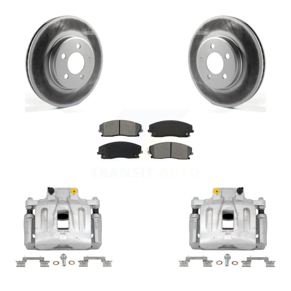 Front Disc Brake Caliper Coat Rotor Semi-Metallic Pad Kit For Chrysler 300 Dodge Charger KCG-100501S