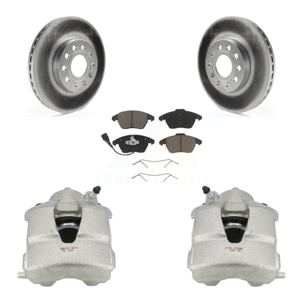 Front Disc Brake Caliper Coated Rotors And Ceramic Pads Kit For Volkswagen Jetta KCG-100502C
