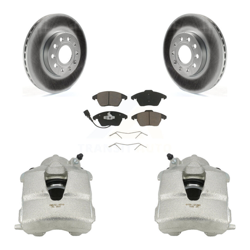 Front Disc Brake Caliper Coated Rotors And Ceramic Pads Kit For Volkswagen Jetta KCG-100502C