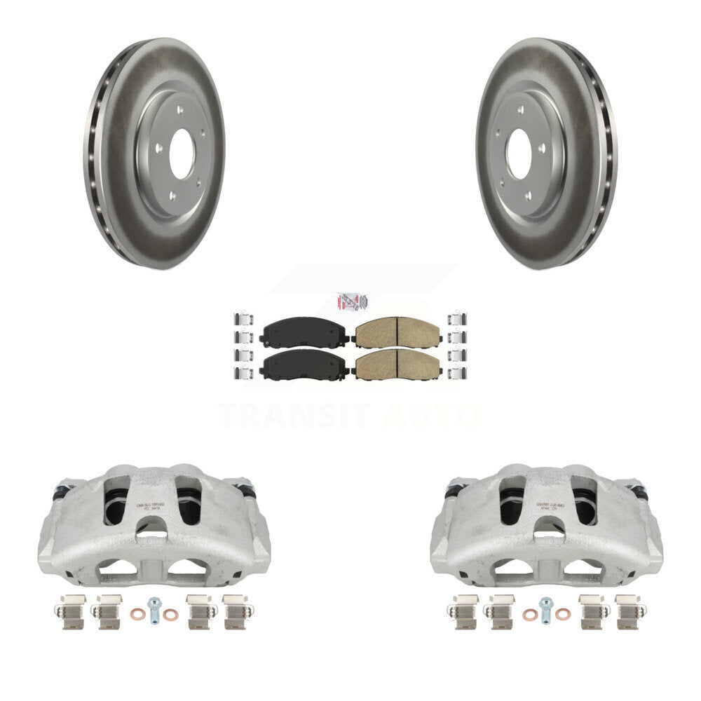 Front Disc Brake Caliper Coated Rotors And Ceramic Pads Kit For Dodge Grand Caravan Chrysler Pacifica Voyager KCG-100502N by Transit Auto