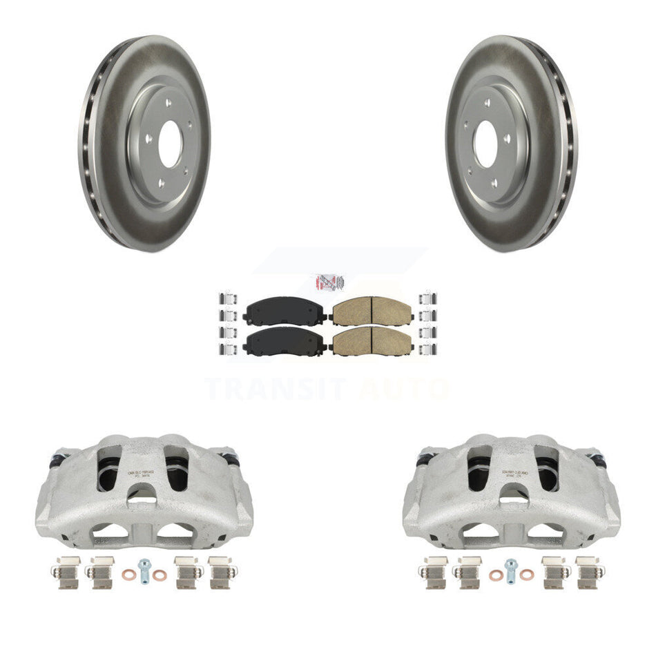 Front Disc Brake Caliper Coated Rotors And Ceramic Pads Kit For Dodge Grand Caravan Chrysler Pacifica Voyager KCG-100502N by Transit Auto