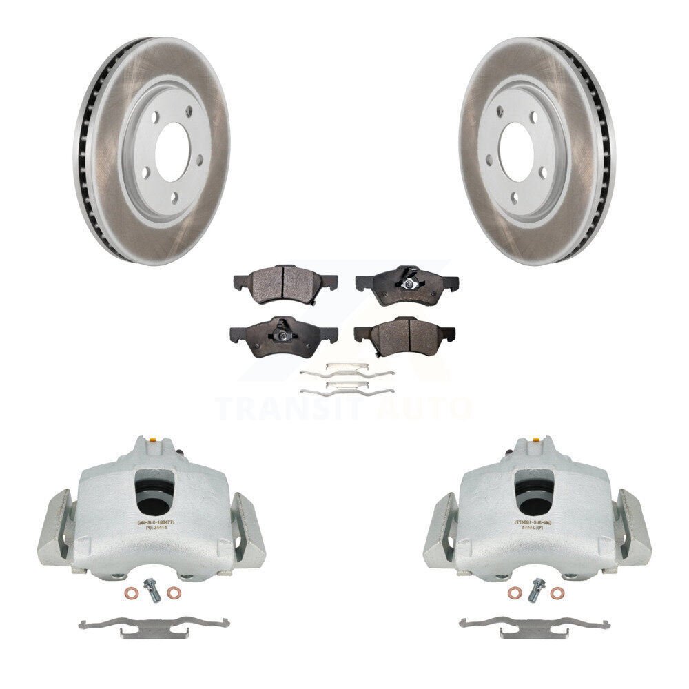 Front Brake Caliper Coat Rotors Semi-Metallic Pad Kit For Dodge Grand Caravan Chrysler & KCG-100502P