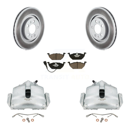 Front Disc Brake Caliper Coated Rotor And Ceramic Pad Kit For 2006 Volkswagen Jetta 2.0L KCG-100503C