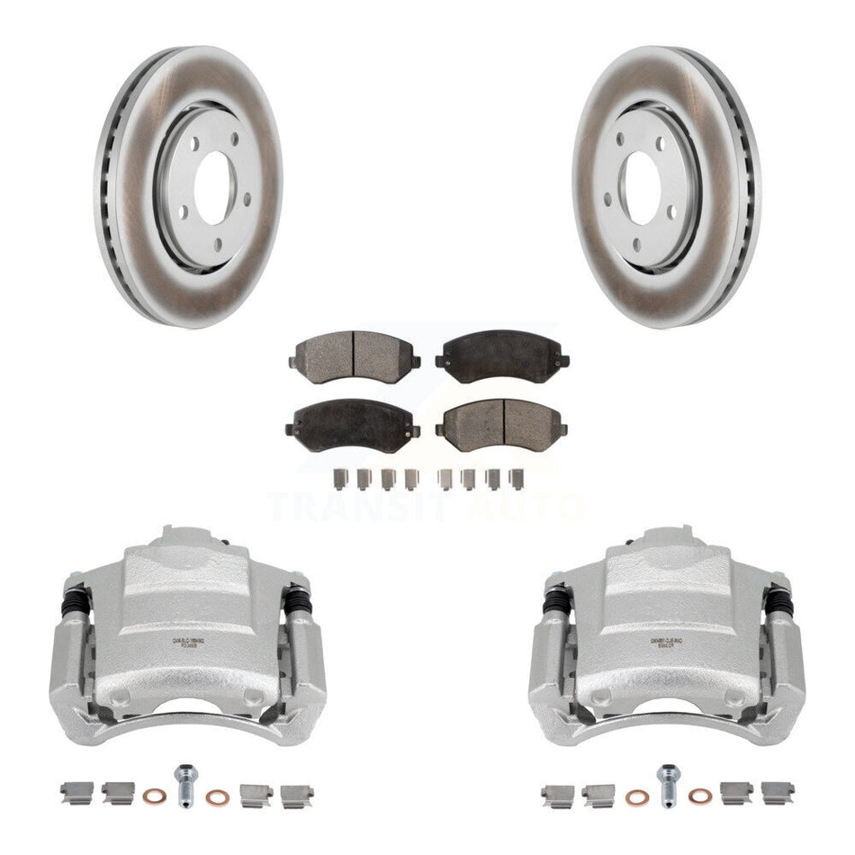 Front Brake Caliper Coat Rotors Semi-Metallic Pad Kit For Dodge Caravan Grand Chrysler & KCG-100503P