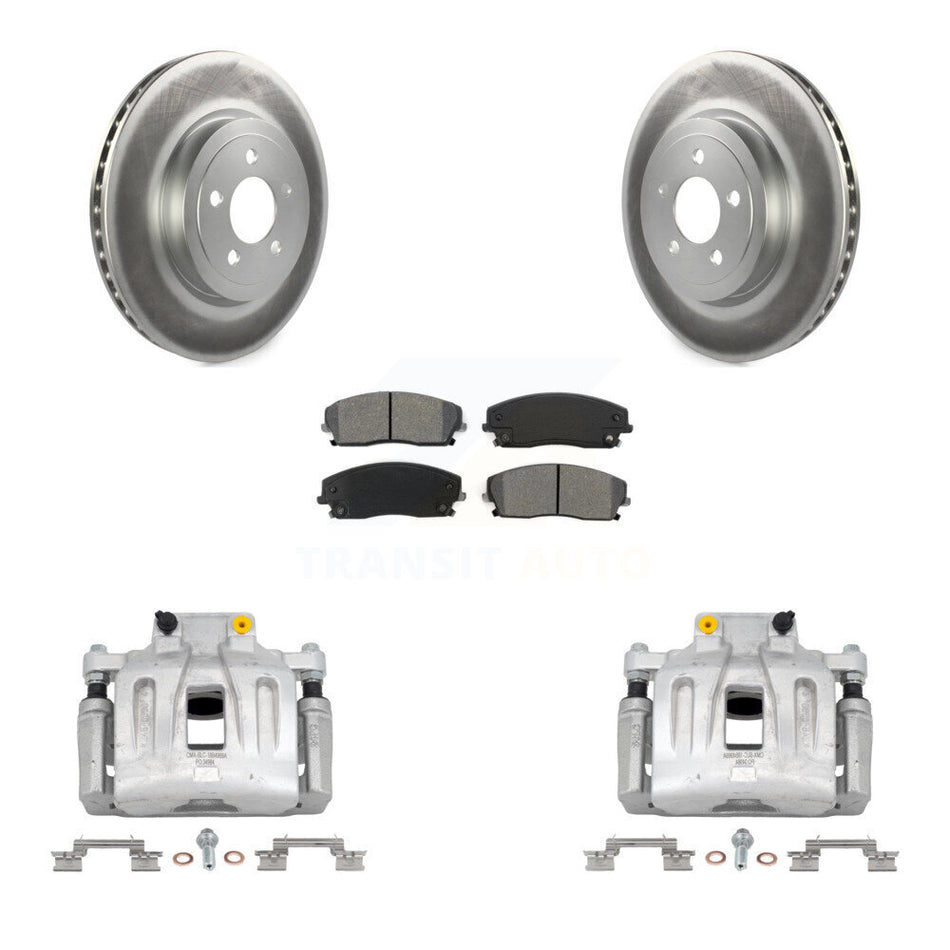 Front Disc Brake Caliper Coated Rotors And Semi-Metallic Pads Kit For Dodge Charger KCG-100503S