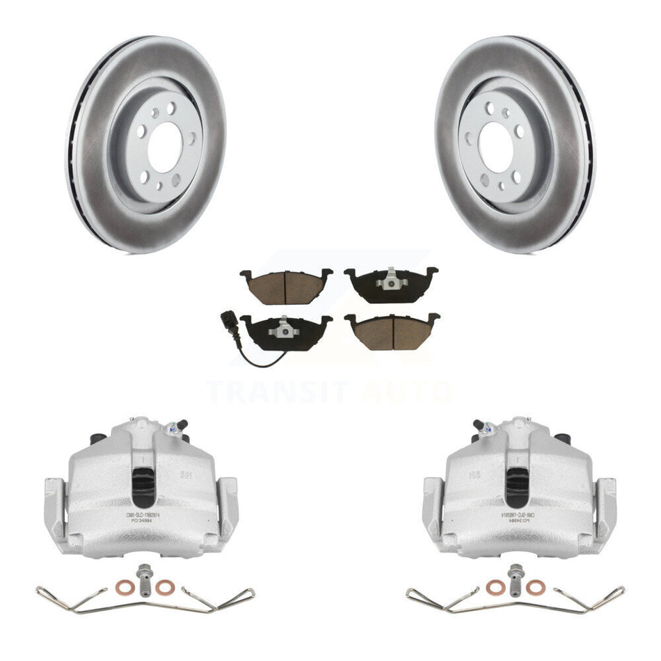 Front Disc Brake Caliper Coat Rotors Ceramic Pad Kit For 2006 Volkswagen Jetta 2.5L/1.9L KCG-100504C