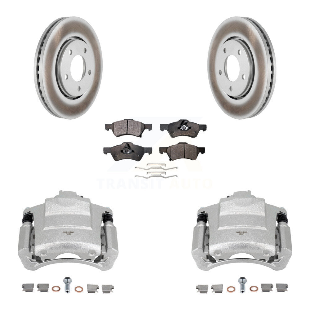 Front Disc Brake Caliper Coat Rotor Ceramic Pad Kit For 2004 Dodge Caravan From 12 01 03 KCG-100504T