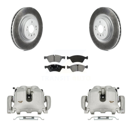 Front Disc Brake Caliper Coat Rotor & Semi-Metallic Pad Kit For Mercedes-Benz ML350 R350 KCG-100505S