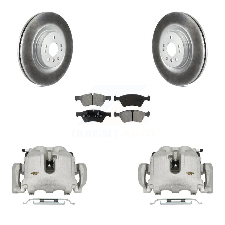 Front Disc Brake Caliper Coat Rotor & Semi-Metallic Pad Kit For Mercedes-Benz ML350 R350 KCG-100505S