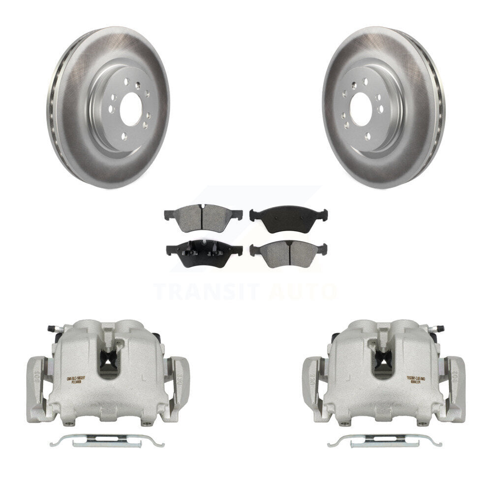 Front Brake Caliper Coat Rotors Semi-Metallic Pad Kit For Mercedes-Benz ML350 R350 ML500 KCG-100506S