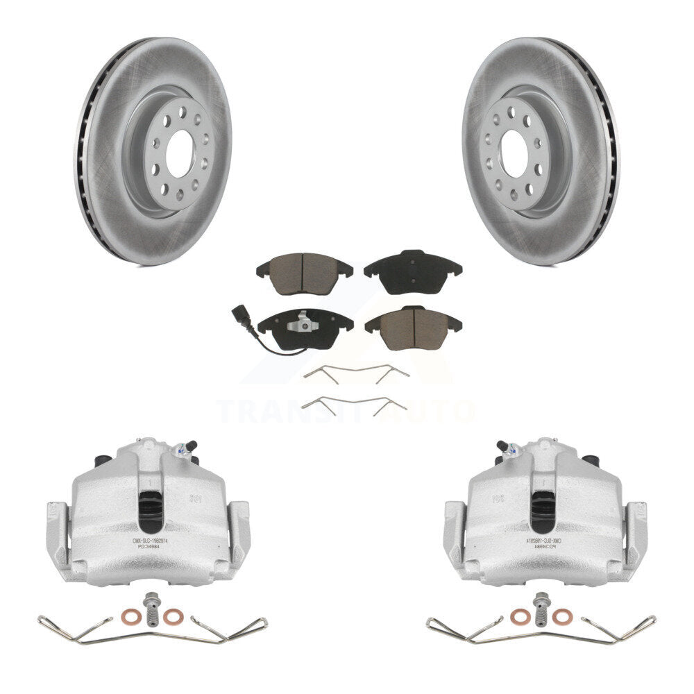 Front Brake Caliper Coat Rotor & Ceramic Pad Kit For Volkswagen Jetta Rabbit Golf Beetle KCG-100507C