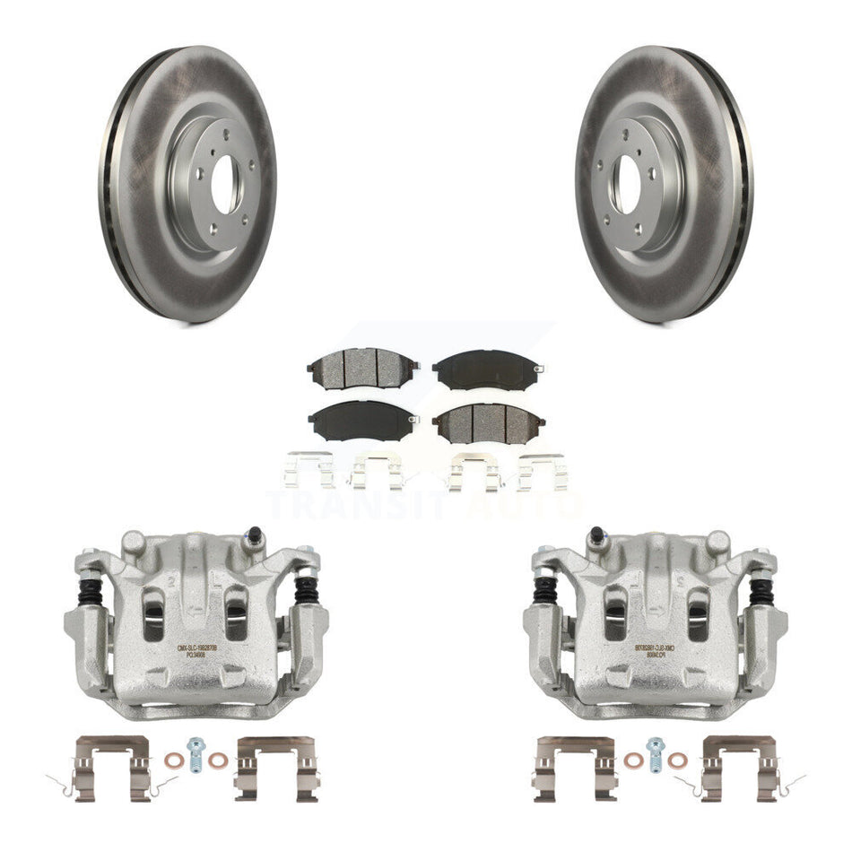 Front Brake Caliper Coat Rotor Semi-Metallic Pad Kit For INFINITI Nissan Murano G37 EX35 KCG-100508S