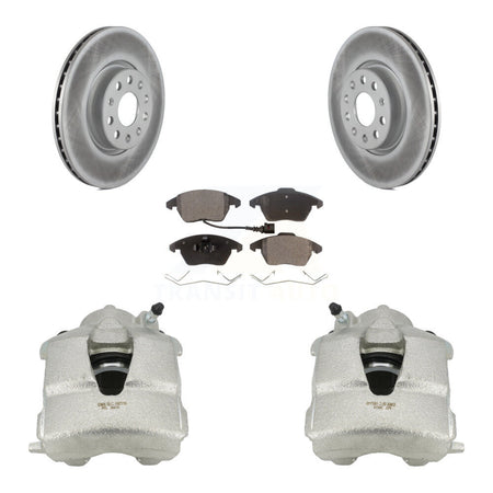 Front Disc Brake Caliper Coated Rotors And Ceramic Pads Kit For Volkswagen Jetta KCG-100508T