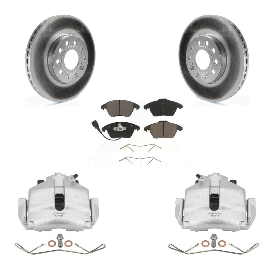 Front Brake Caliper Coat Rotor & Ceramic Pad Kit For Volkswagen Jetta Golf Beetle Rabbit KCG-100509C