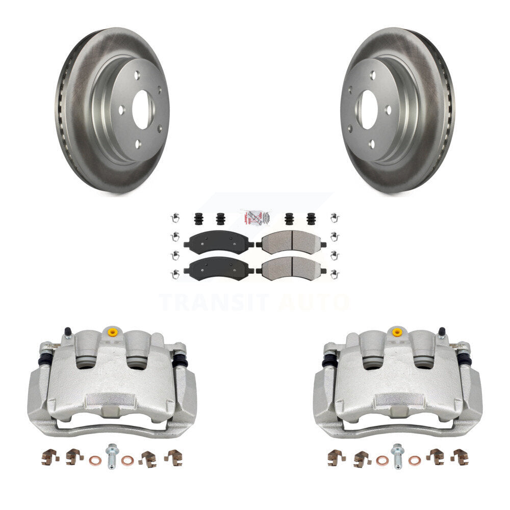 Front Disc Brake Caliper Coat Rotor And Semi-Metallic Pad Kit For Ram 1500 Classic Dodge KCG-100510N
