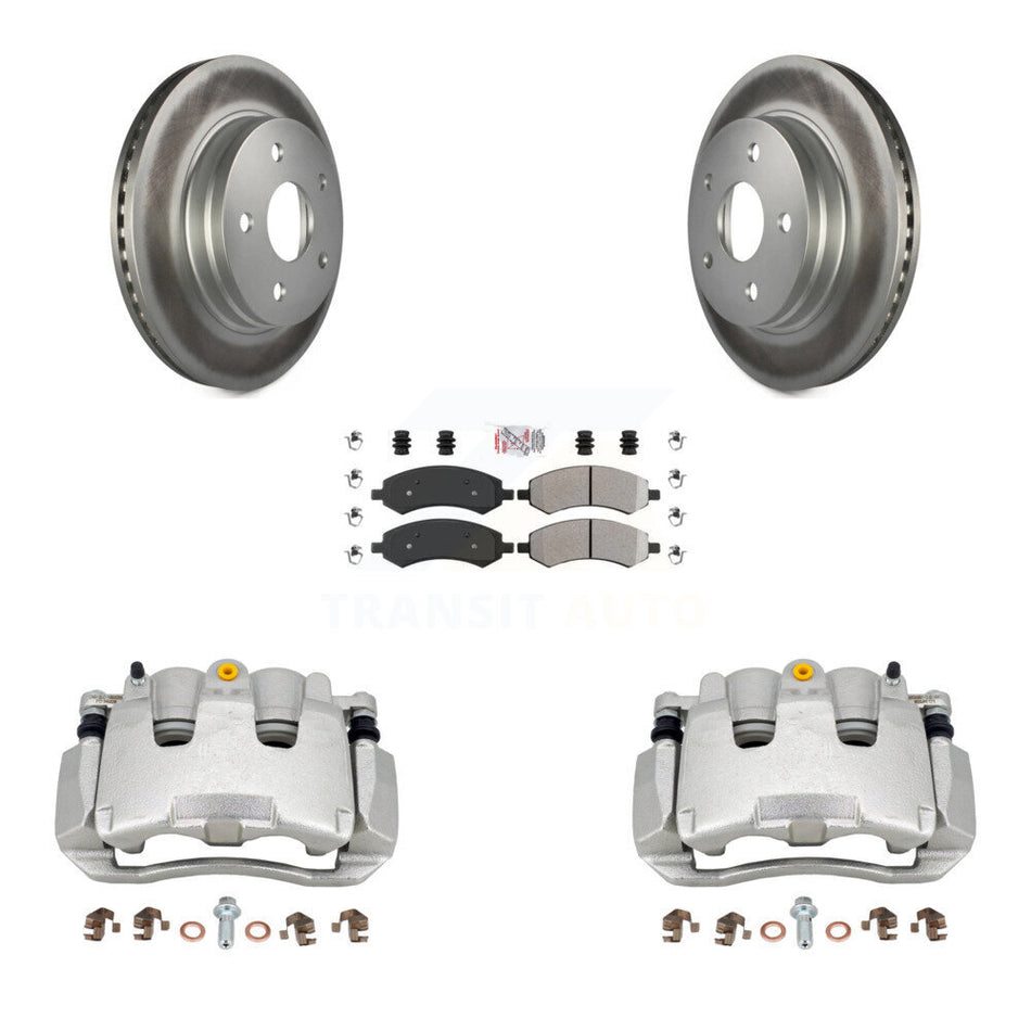 Front Disc Brake Caliper Coat Rotor And Semi-Metallic Pad Kit For Ram 1500 Classic Dodge KCG-100510N
