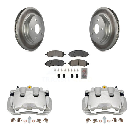 Front Disc Brake Caliper Coat Rotor And Semi-Metallic Pad Kit For Ram 1500 Classic Dodge KCG-100511N