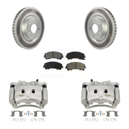 Front Disc Brake Caliper Coat Rotors And Semi-Metallic Pad Kit For INFINITI Q50 QX50 Q60 KCG-100511S