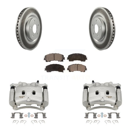 Front Disc Brake Caliper Coated Rotors And Semi-Metallic Pads Kit For Nissan Rogue KCG-100512P